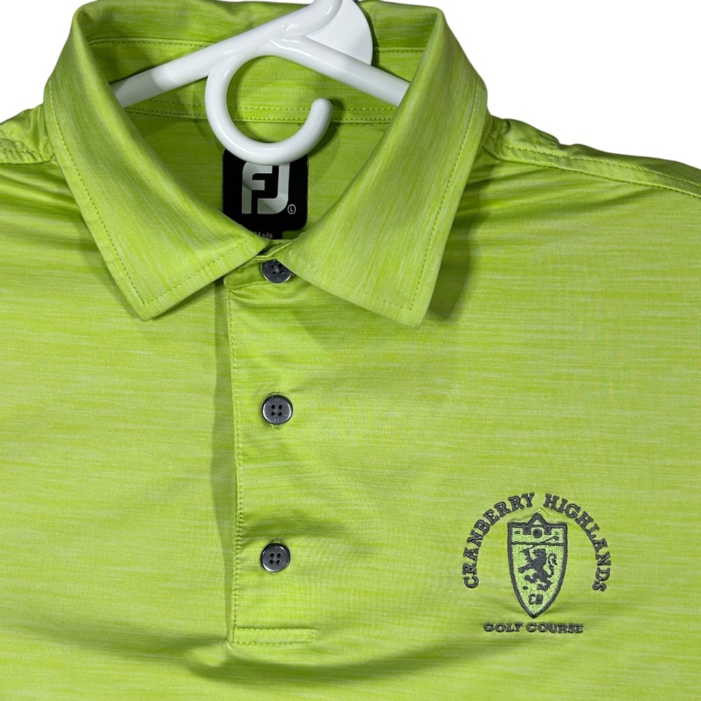 FootJoy Golf Polo Shirt Green Men's Large Cranberry Highlands Golf Course FJ